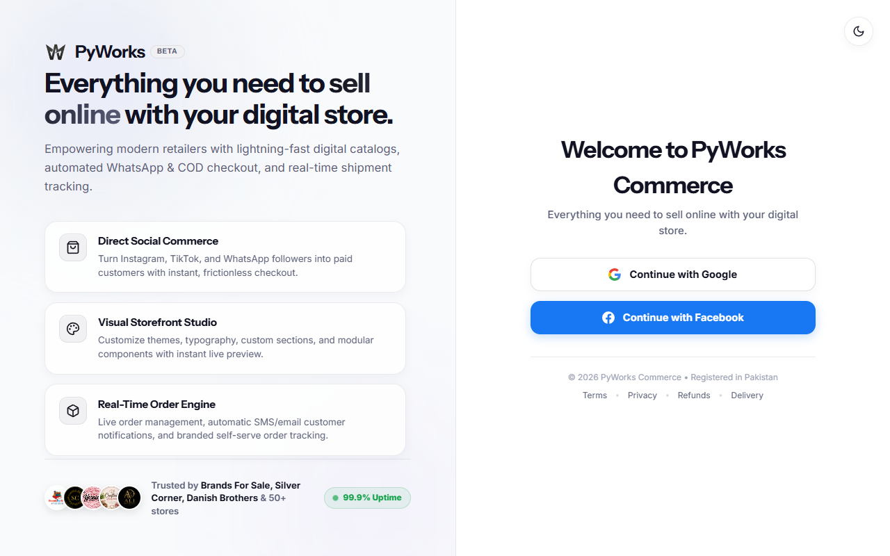 PyWorks Merchant Portal Login